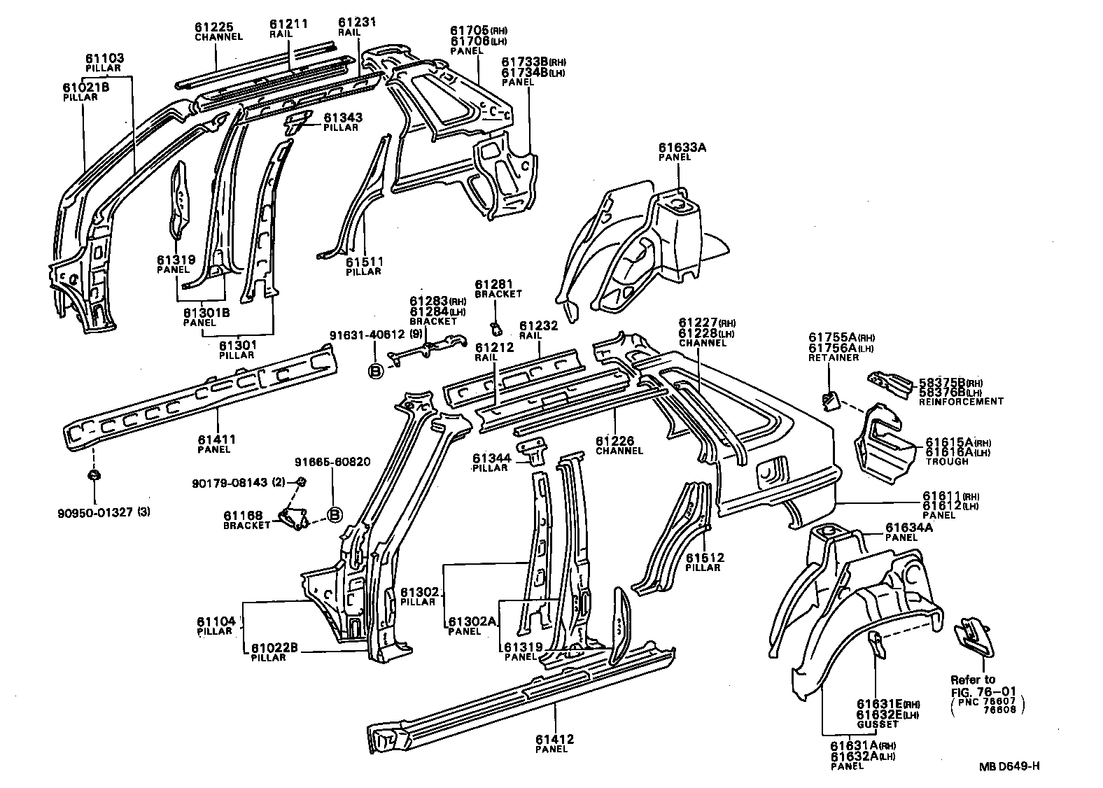 61605-16210 PANEL, QUARTER WHEEL HOUSE, OUTER RH product image
