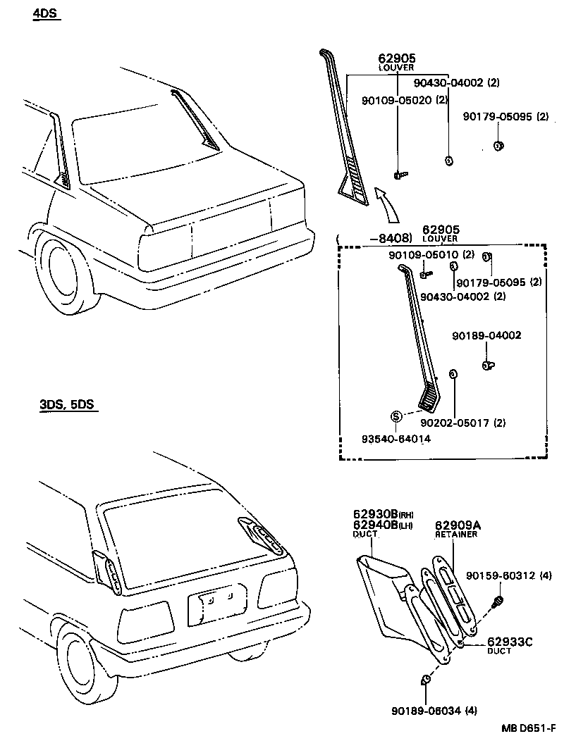 62906-16030 LOUVER, QUARTER VENTILATION product image