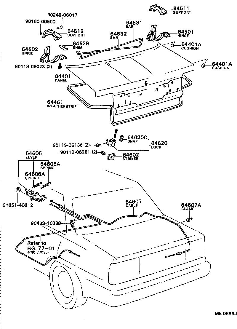 64620-16020 STRIKER SUB-ASSY, LUGGAGE COMPARTMENT DOOR LOCK product image
