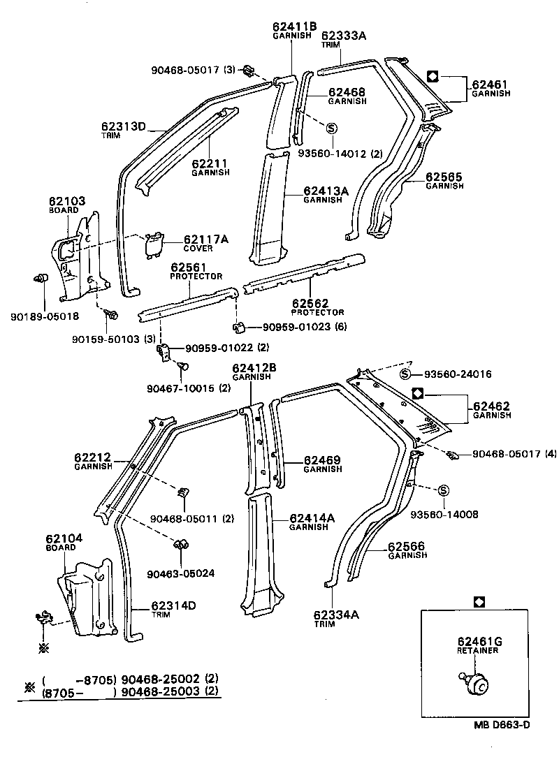 62333-16031-13 TRIM, REAR DOOR OPENING, RH product image