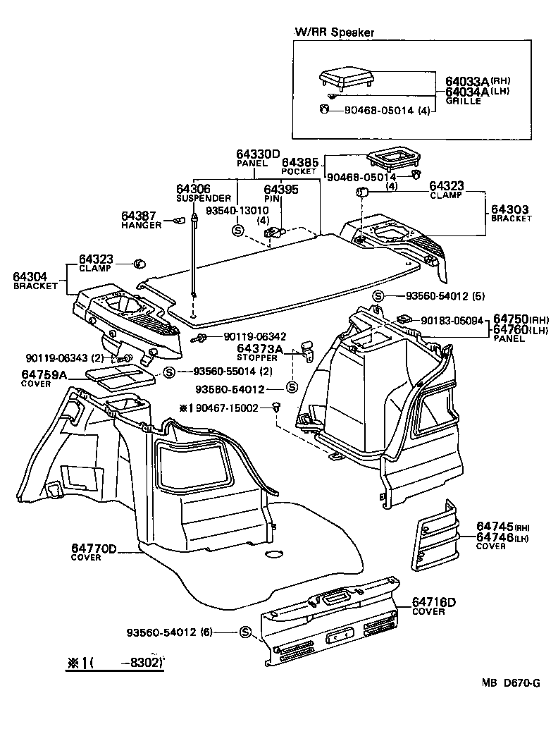 Toyota 64330-16130-13 PANEL ASSY, PACKAGE TRAY TRIM
