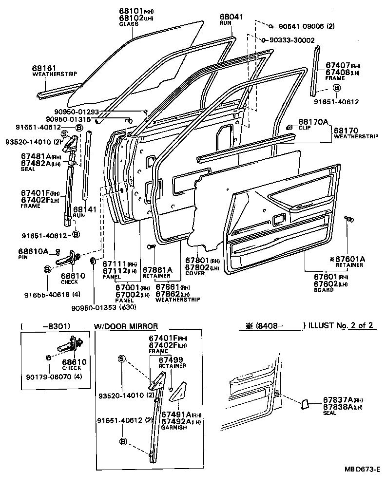67862-16150 WEATHERSTRIP, FRONT DOOR, LH product image