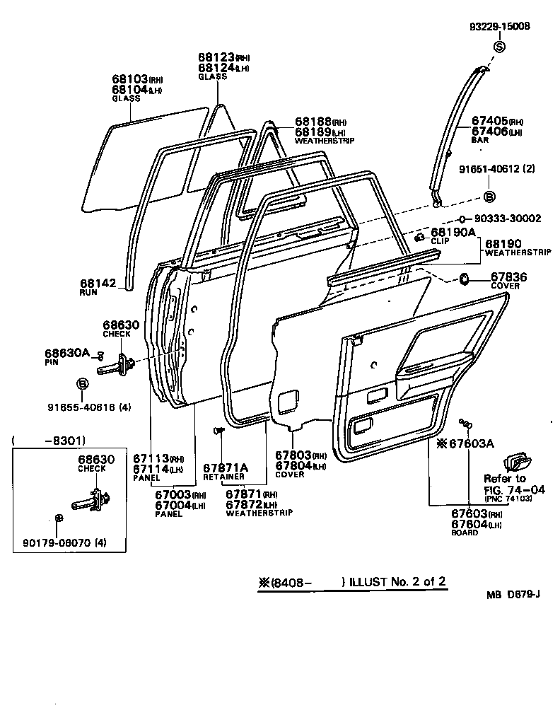 68113-16110 GLASS SUB-ASSY, REAR DOOR, RH product image