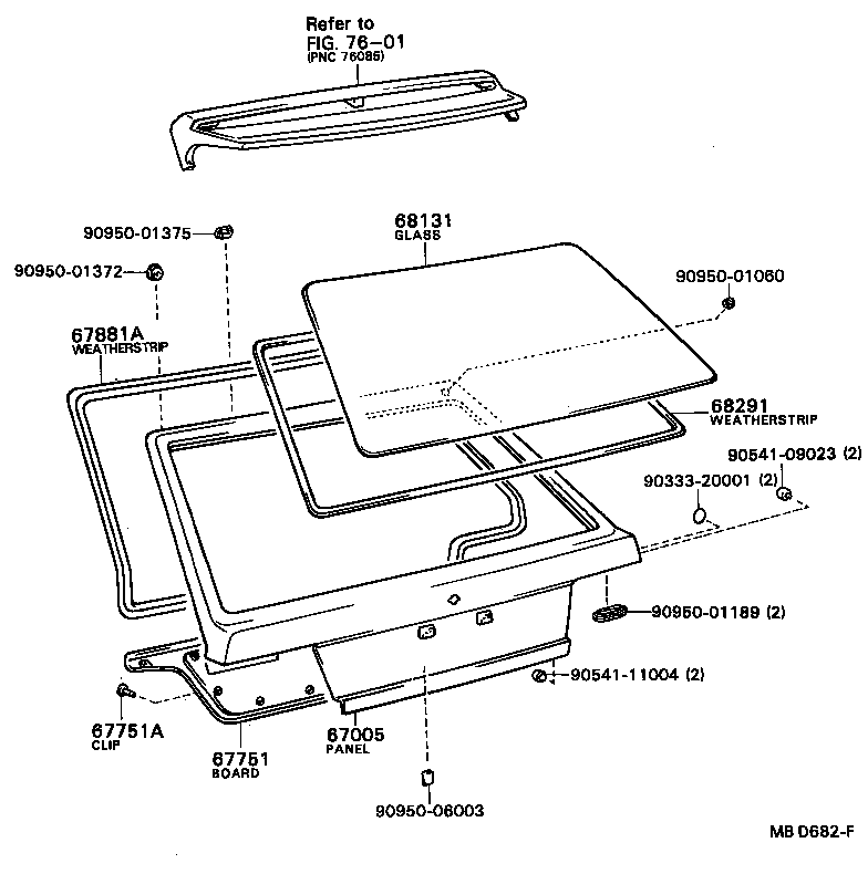 67005-16010 PANEL SUB-ASSY, BACK DOOR product image