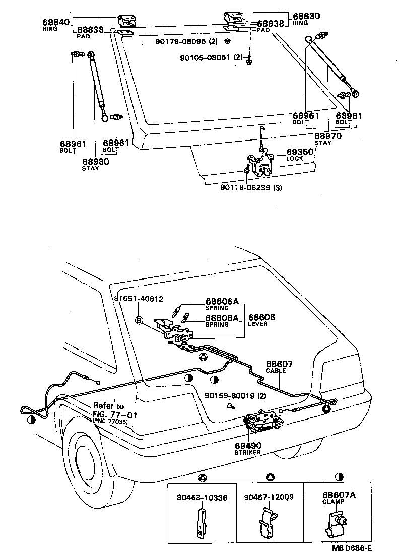 64607-16070 CABLE SUB-ASSY, BACK DOOR LOCK CONTROL product image