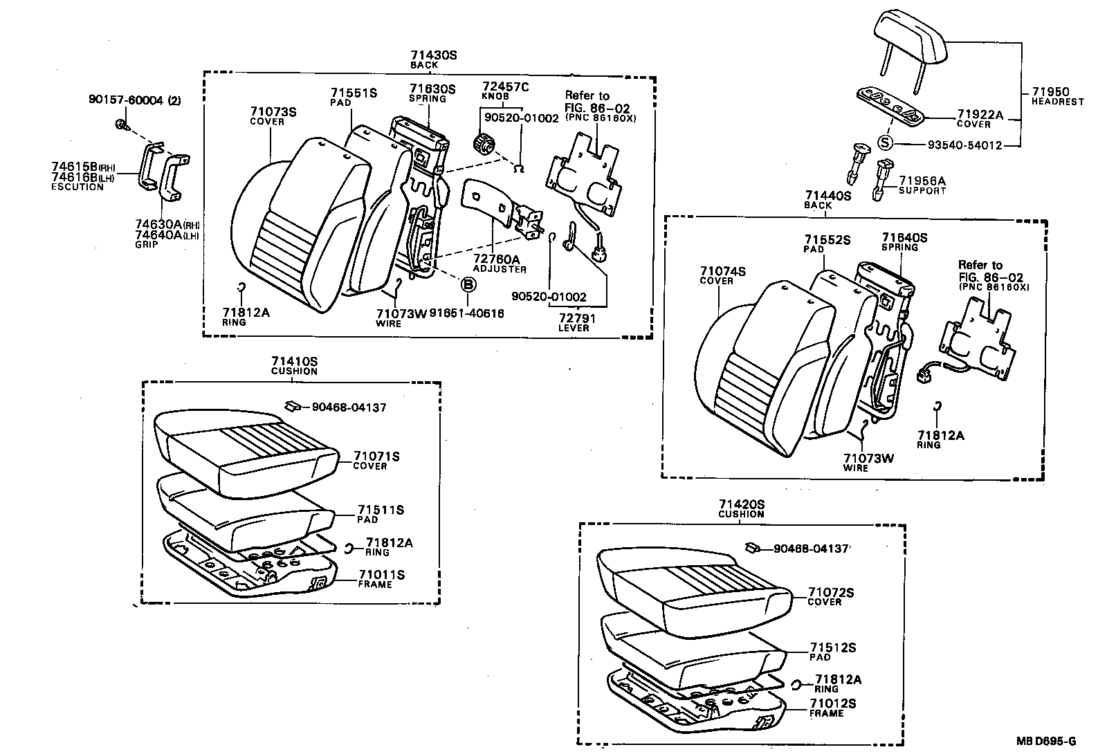 71071-16451 COVER, FRONT SEAT CUSHION, RH(FOR SEPARATE TYPE) product image