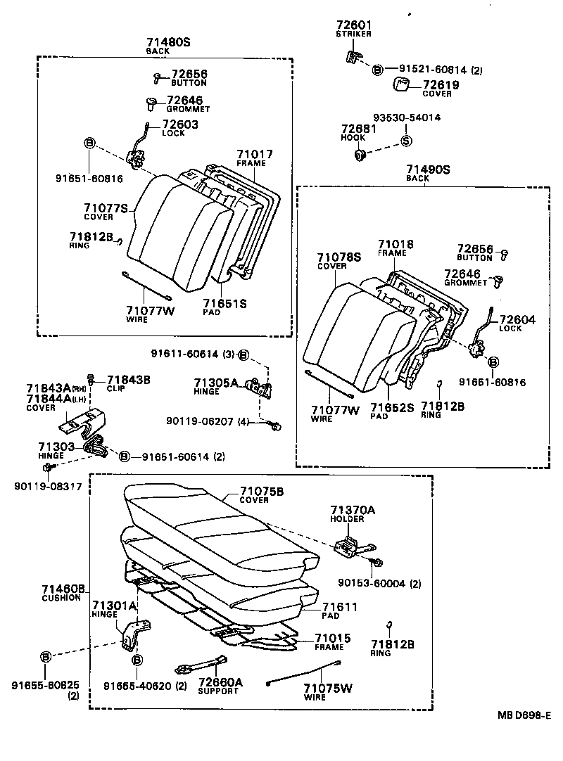 71017-16080 FRAME SUB-ASSY, REAR SEAT BACK product image