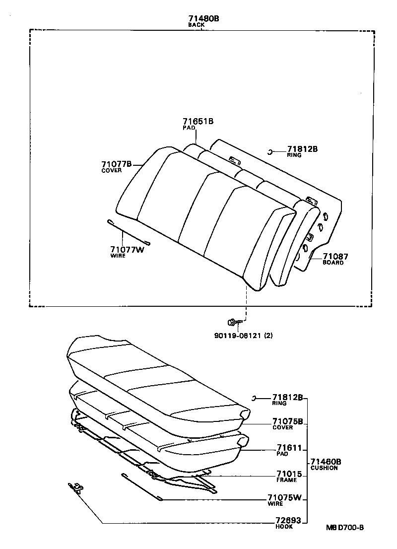 71078-16640-08 COVER, REAR SEAT BACK, LH(FOR SEPARATE TYPE) product image
