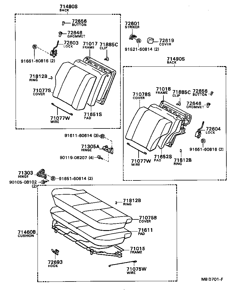 71078-16640-08 COVER, REAR SEAT BACK, LH(FOR SEPARATE TYPE) product image