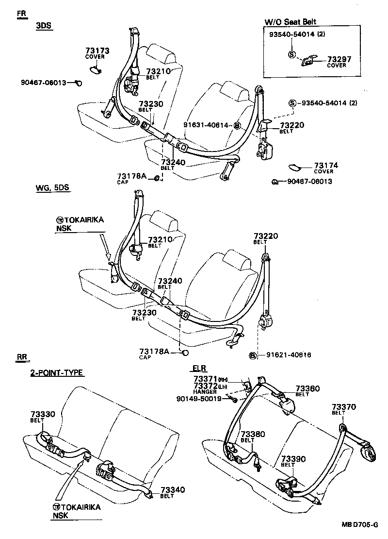 73011-16010 BRACKET ASSY, SEAT BELT INNER ANCHOR, RH product image