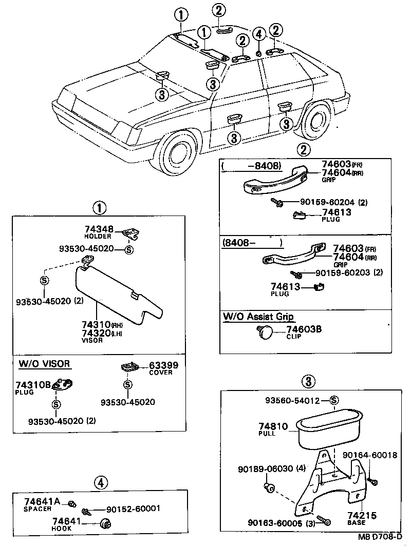 74310-16150 VISOR ASSY, RH product image