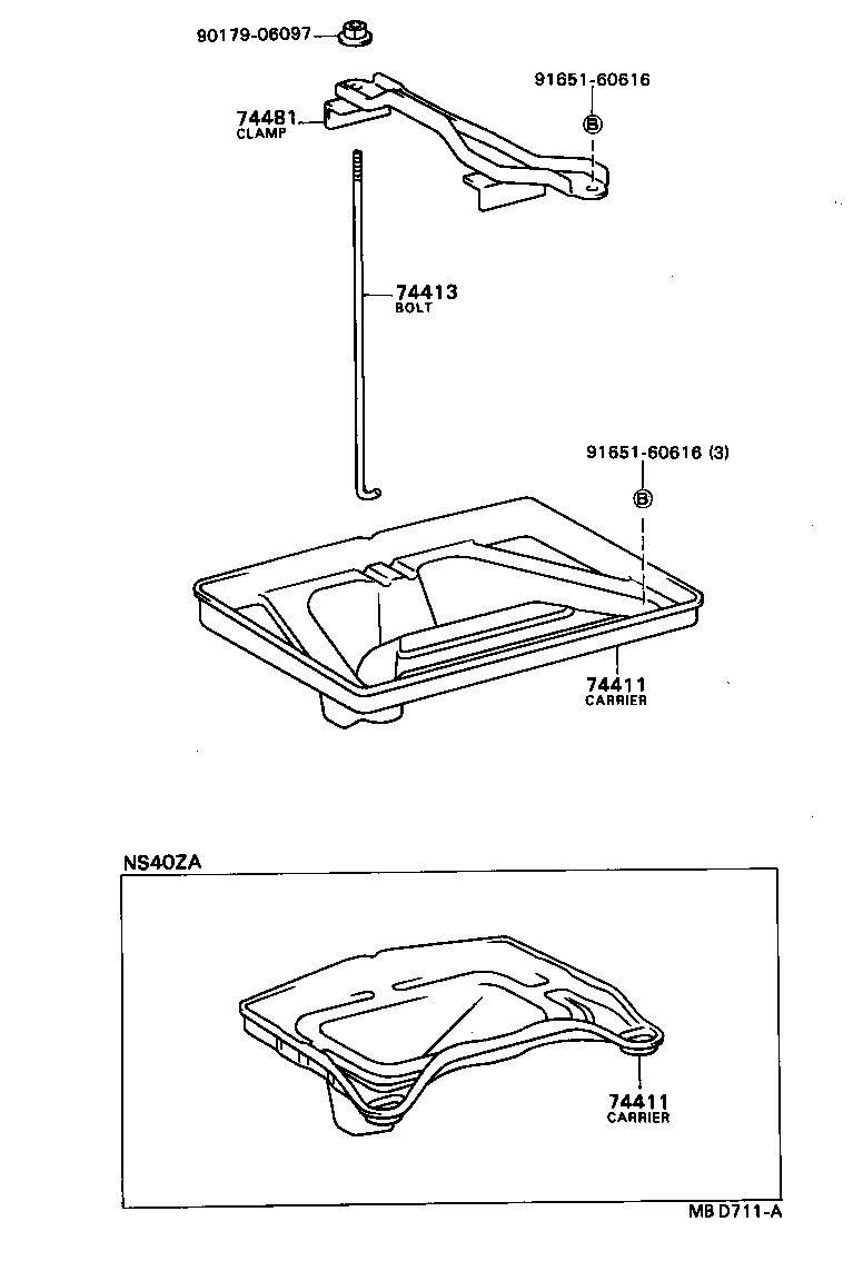 74451-16010 BOLT, BATTERY CLAMP product image