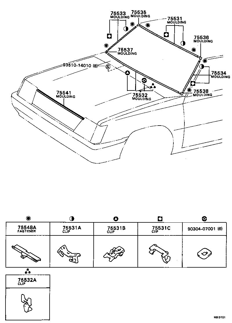 75771-16030 MOULDING, HOOD, FRONT product image