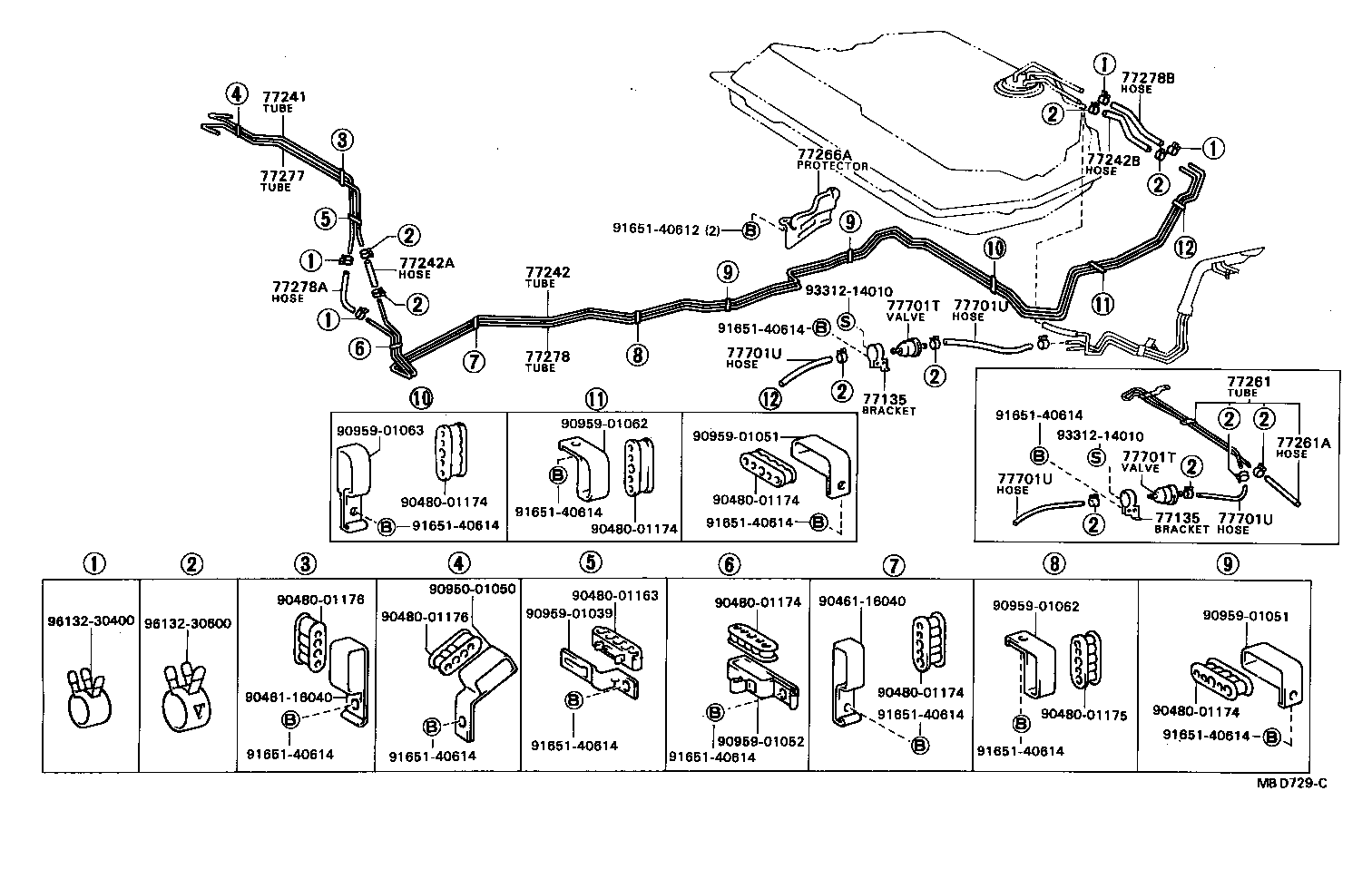 77011-16030 PIPE SUB-ASSY, FUEL TANK FILLER, LOWER product image