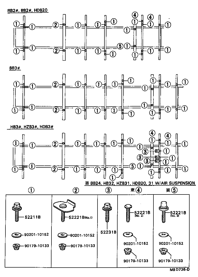 57189-90B00 BOLT(FOR BODY MOUNT NO.2 CUSHION) product image