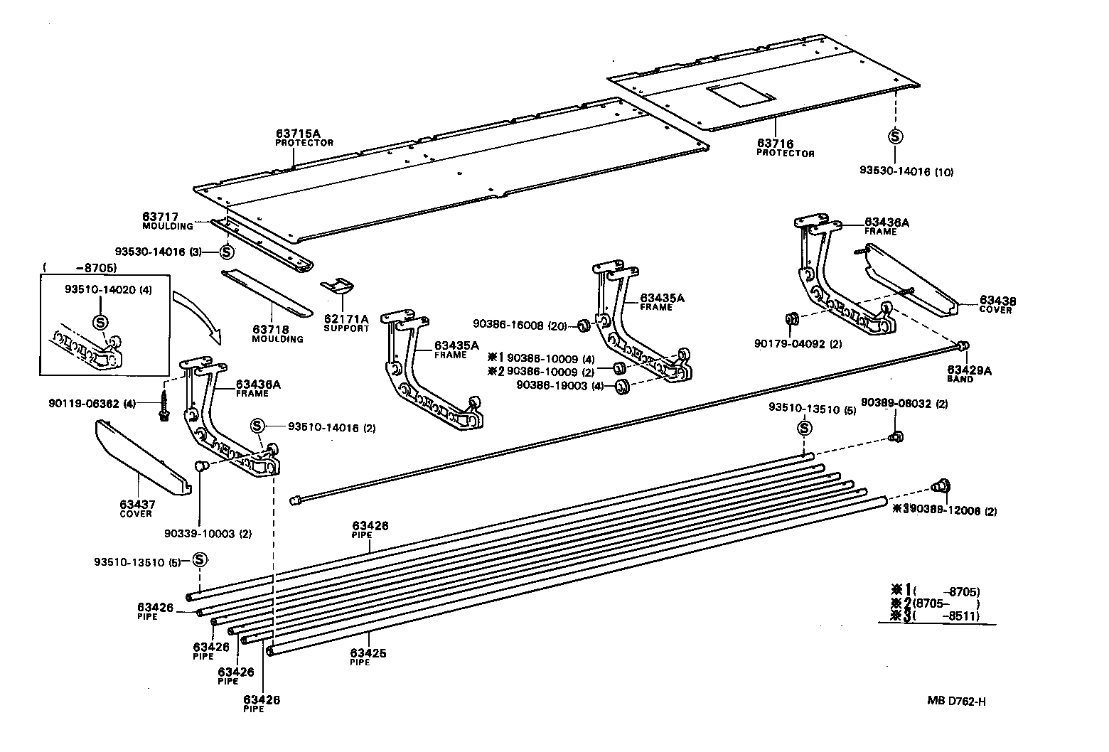 65096-90B01-08 RAIL, CURTAIN, NO.1 product image