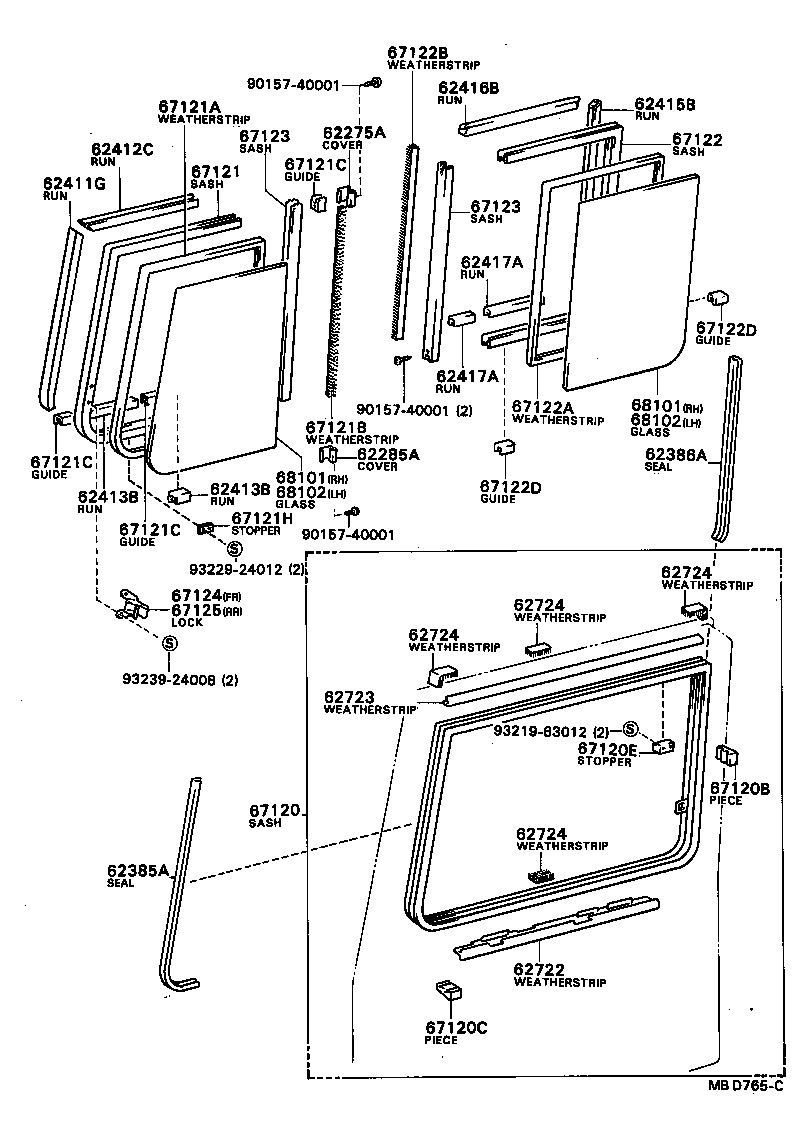62035-90B04 SASH ASSY, FRONT DOOR OUTER product image