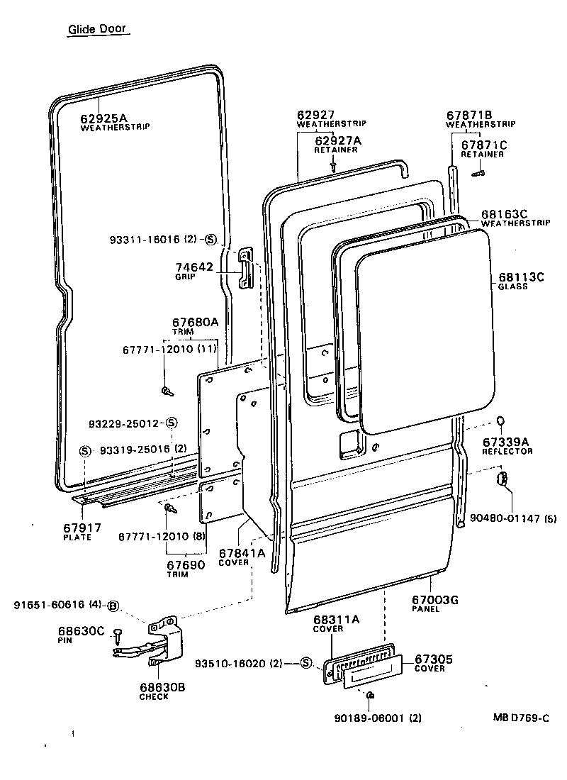 68705-90B01 HINGE SUB-ASSY, CENTER DOOR, OUTER product image