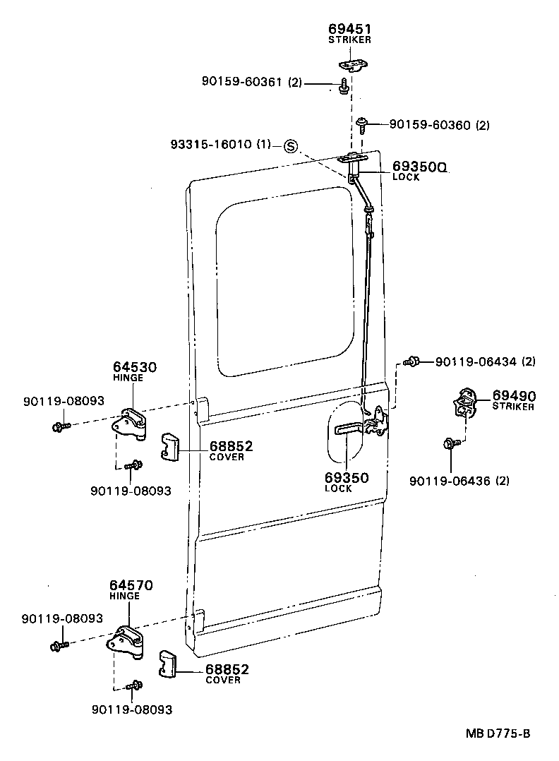 68932-90B00 STAY, BACK DOOR, NO.1 product image