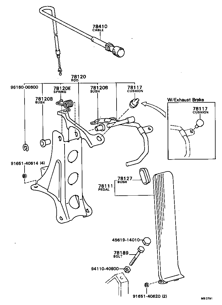 78183-90B01 CLAMP, ACCELERATOR CONTROL CABLE product image
