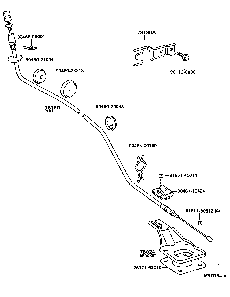 90508-23110 SPRING, TENSION (FOR ACCELERATOR LINK ROD) product image
