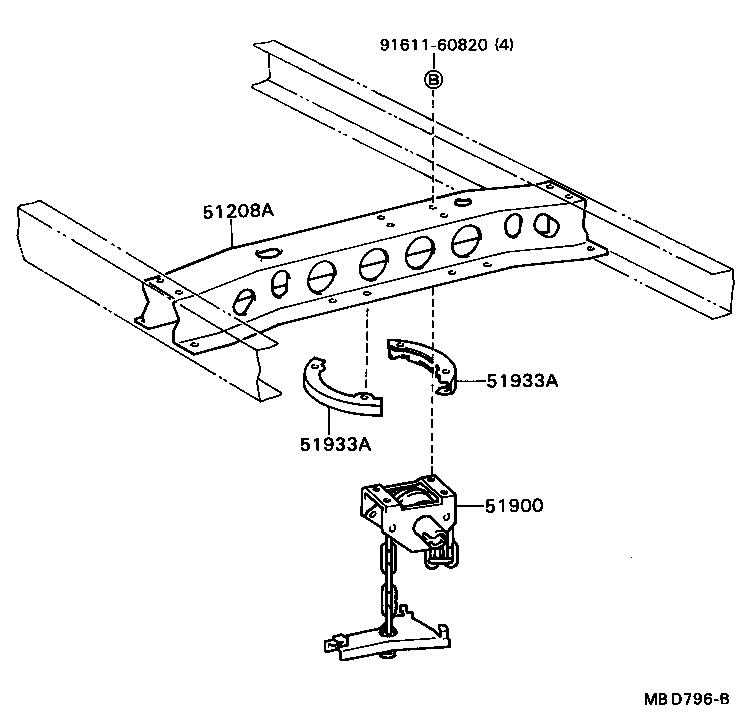51261-36070 MEMBER SUB-ASSY, SPARE WHEEL SET product image