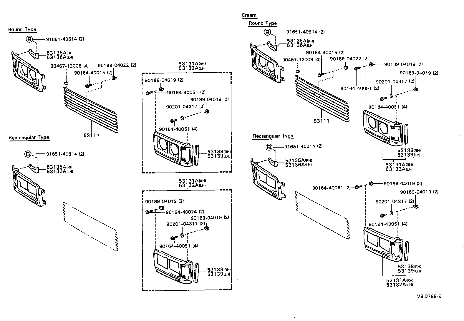 53111-90B02 GRILLE, RADIATOR product image