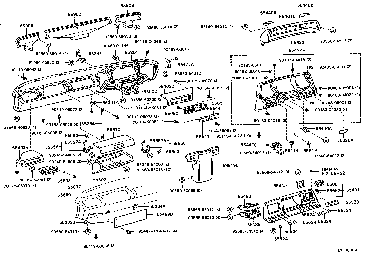 55950-90B00 NOZZLE SUB-ASSY, DEFROSTER, RH product image