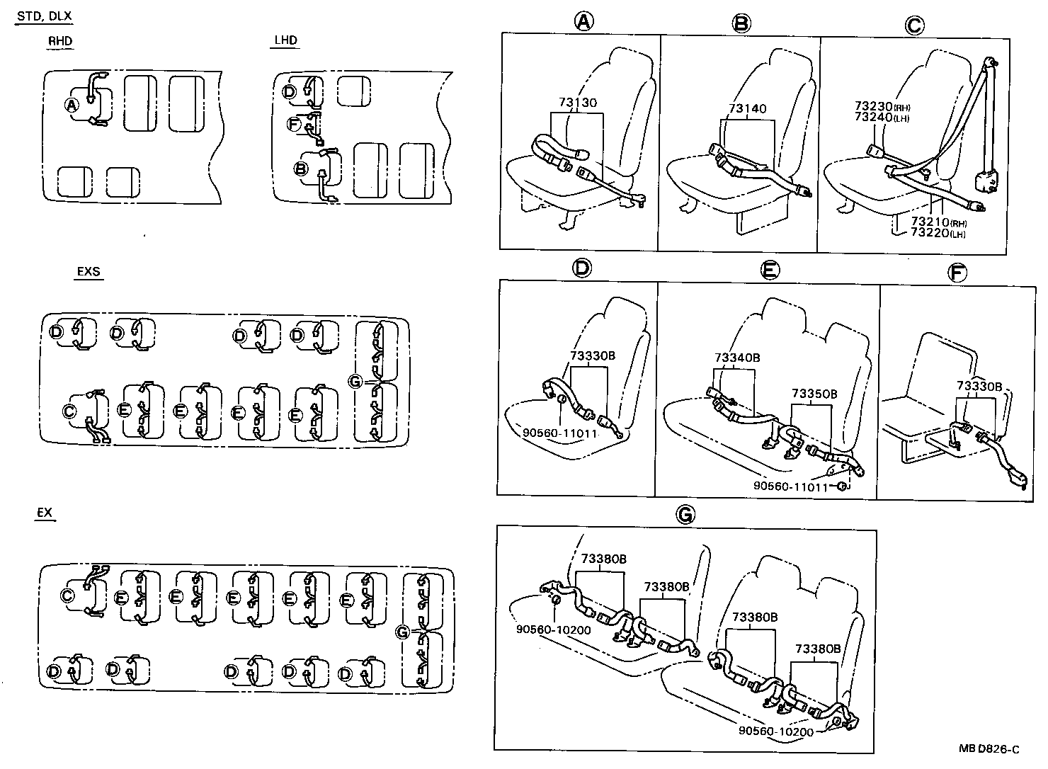 73210-90B01 BELT ASSY, FRONT SEAT OUTER, RH product image