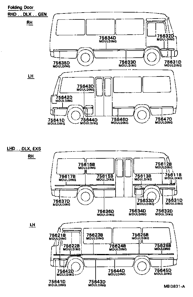 75741-90B02 MOULDING, SIDE PANEL, NO.4 RH product image