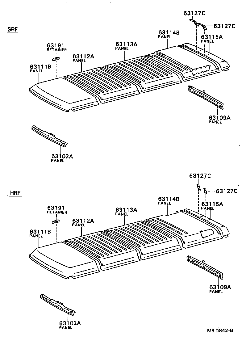 63104-90B02 REINFORCEMENT SUB-ASSY, ROOF PANEL, NO.3 product image