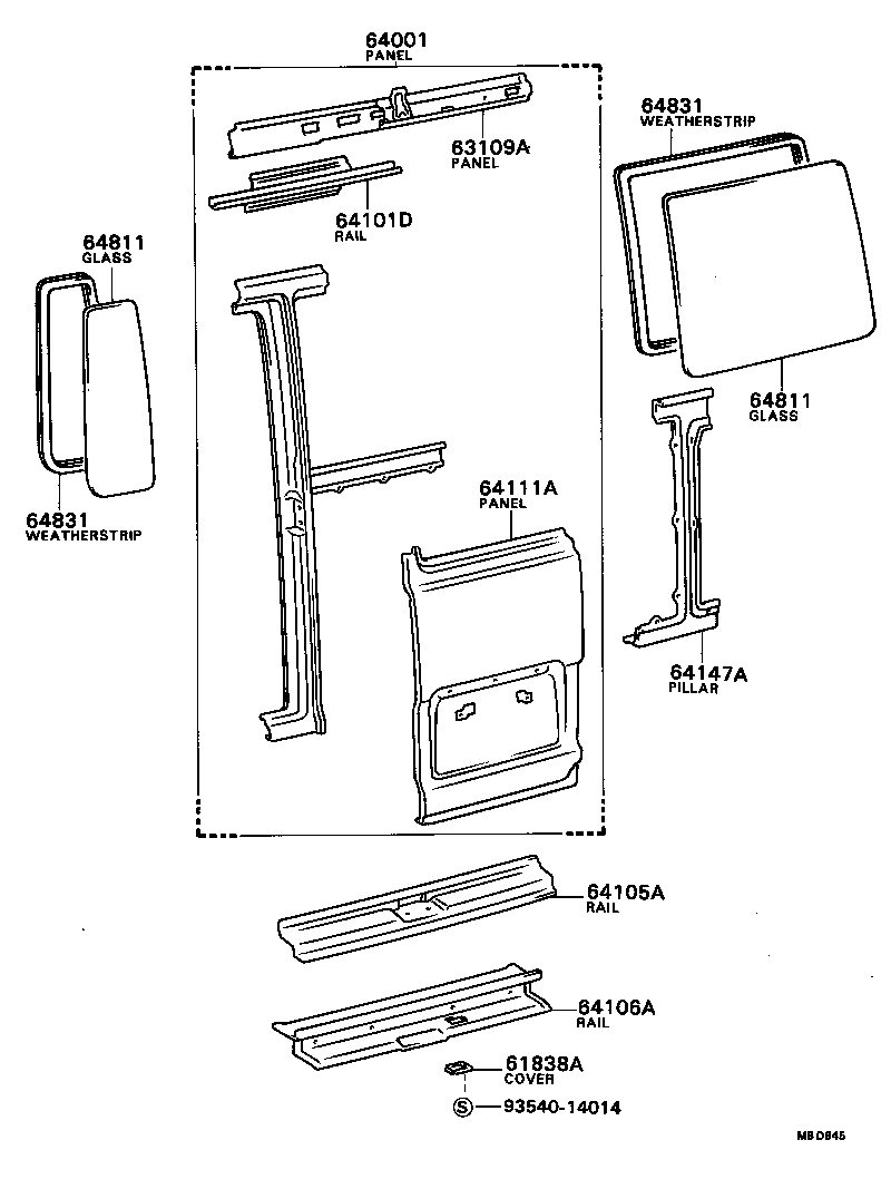 63104-90B02 REINFORCEMENT SUB-ASSY, ROOF PANEL, NO.3 product image