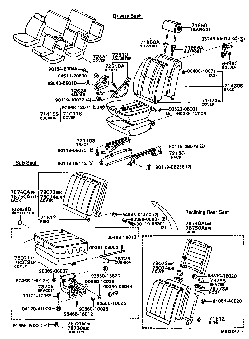 79170-90B02 SPRING ASSY, NO.1 SEAT CUSUION, LH product image
