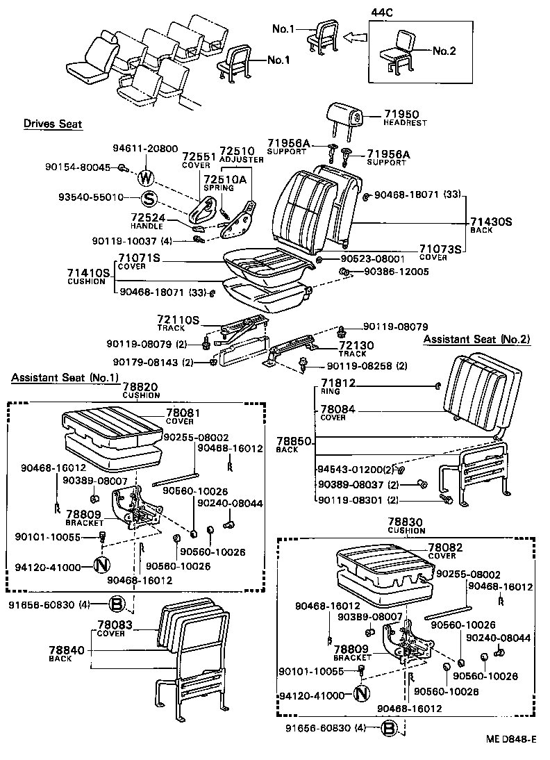 79170-90B02 SPRING ASSY, NO.1 SEAT CUSUION, LH product image