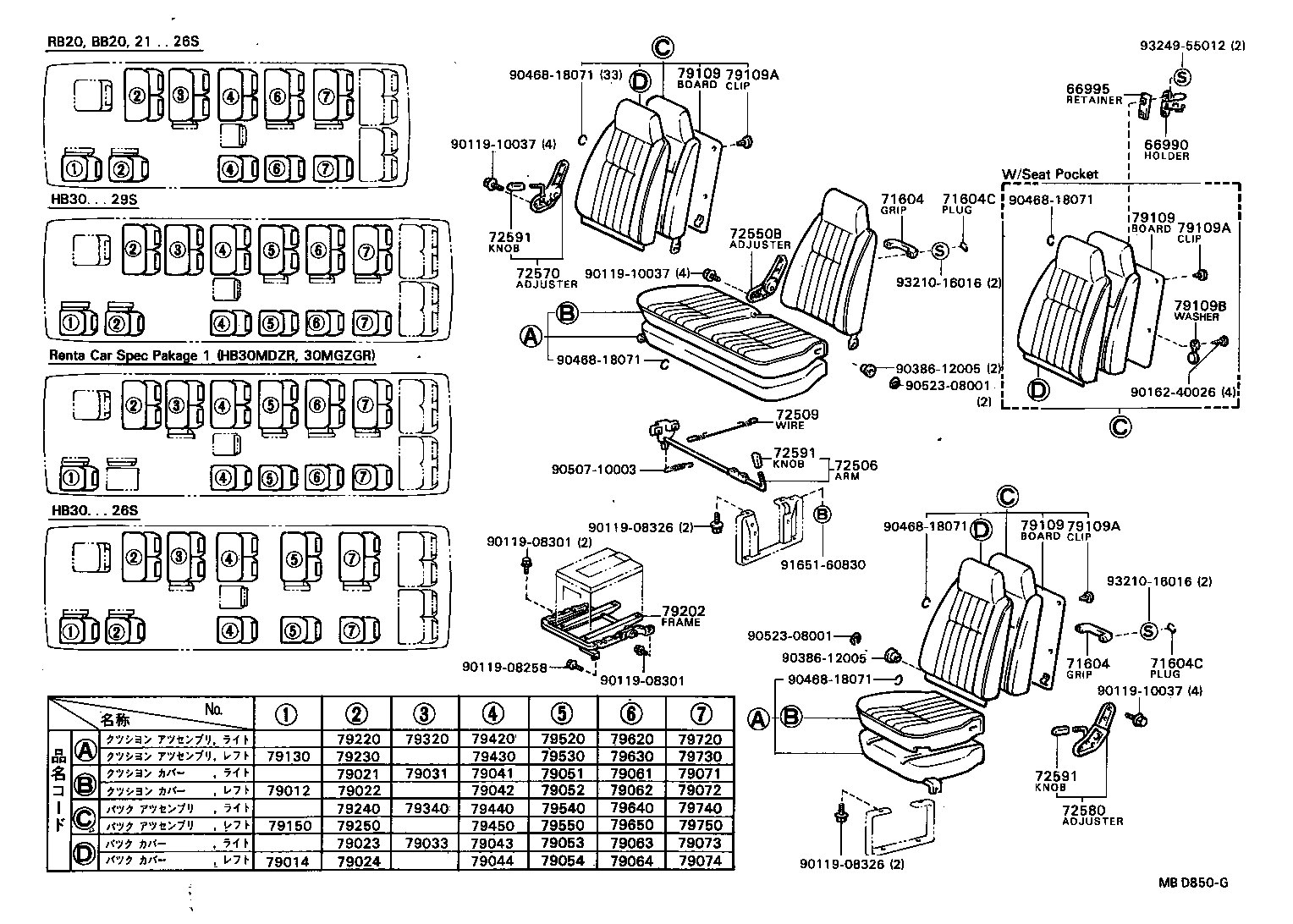79170-90B02 SPRING ASSY, NO.1 SEAT CUSUION, LH product image