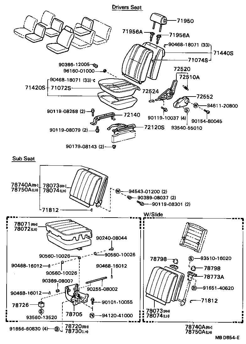 79160-90B01 SPRING ASSY, NO.1 SEAT CUSHION, RH product image