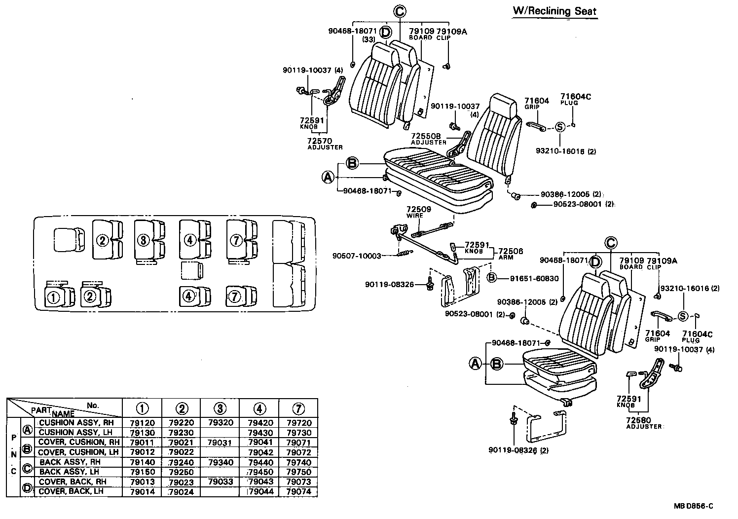 79160-90B01 SPRING ASSY, NO.1 SEAT CUSHION, RH product image