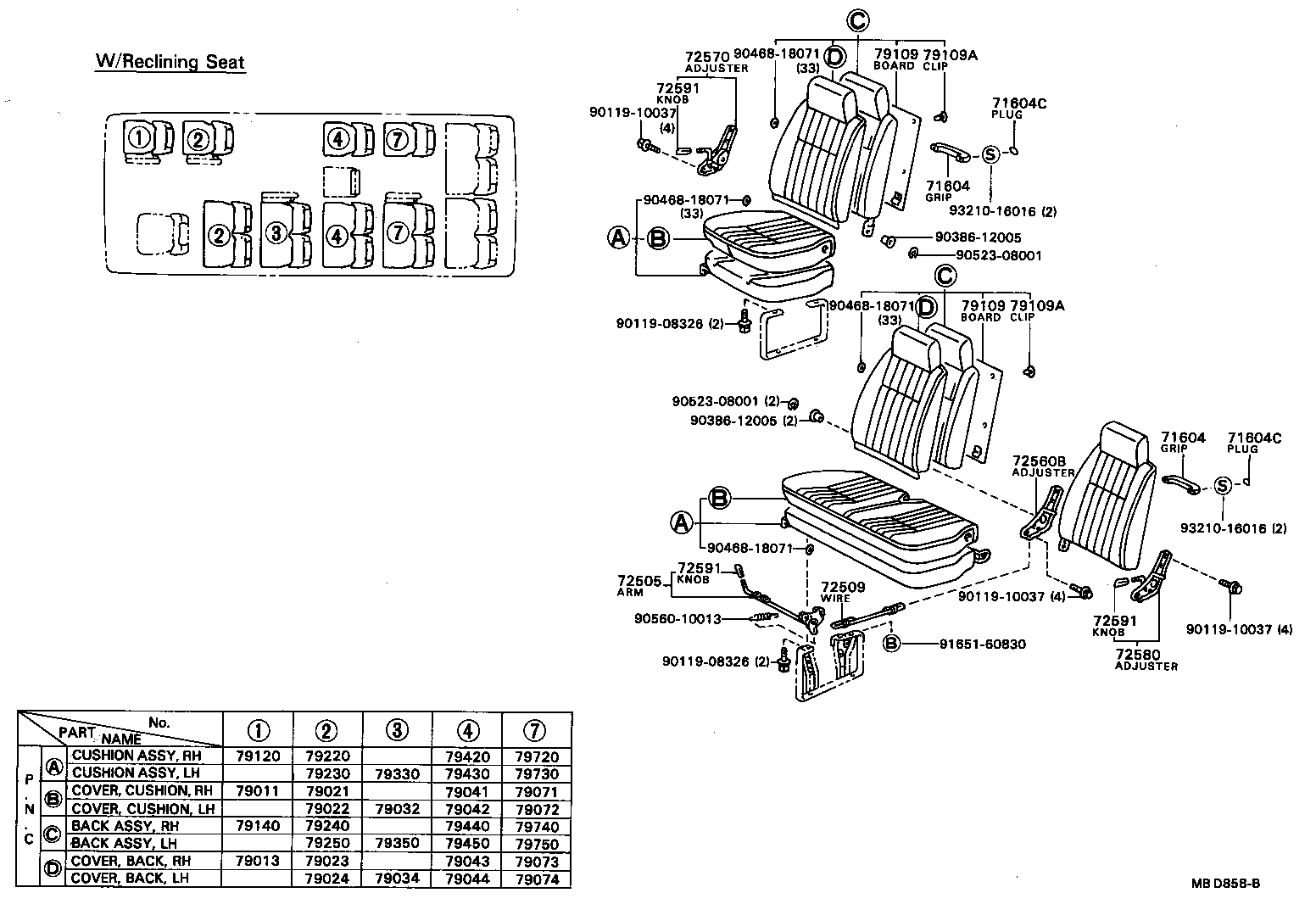 79160-90B01 SPRING ASSY, NO.1 SEAT CUSHION, RH product image