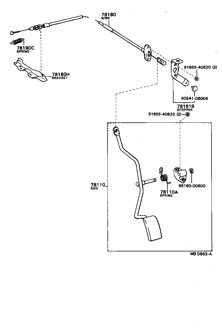 90508-18030 SPRING (FOR ACCELERATOR PEDAL ROD) product image