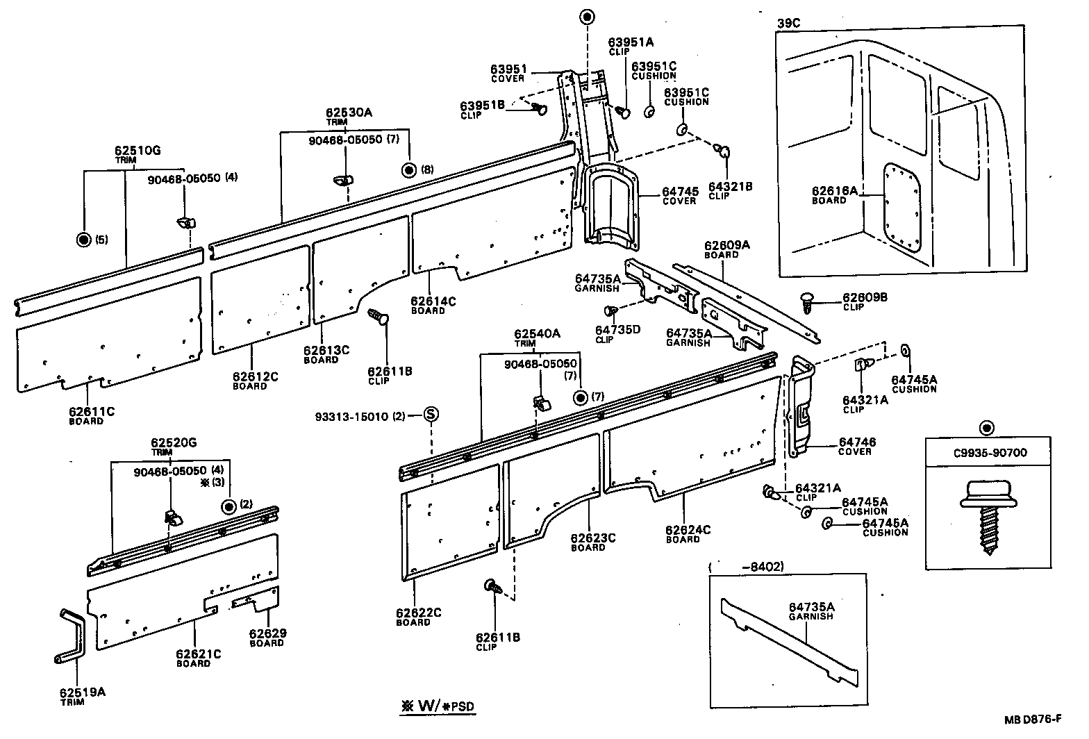 62625-90B06 BOARD, SIDE TRIM NO.4, LH product image