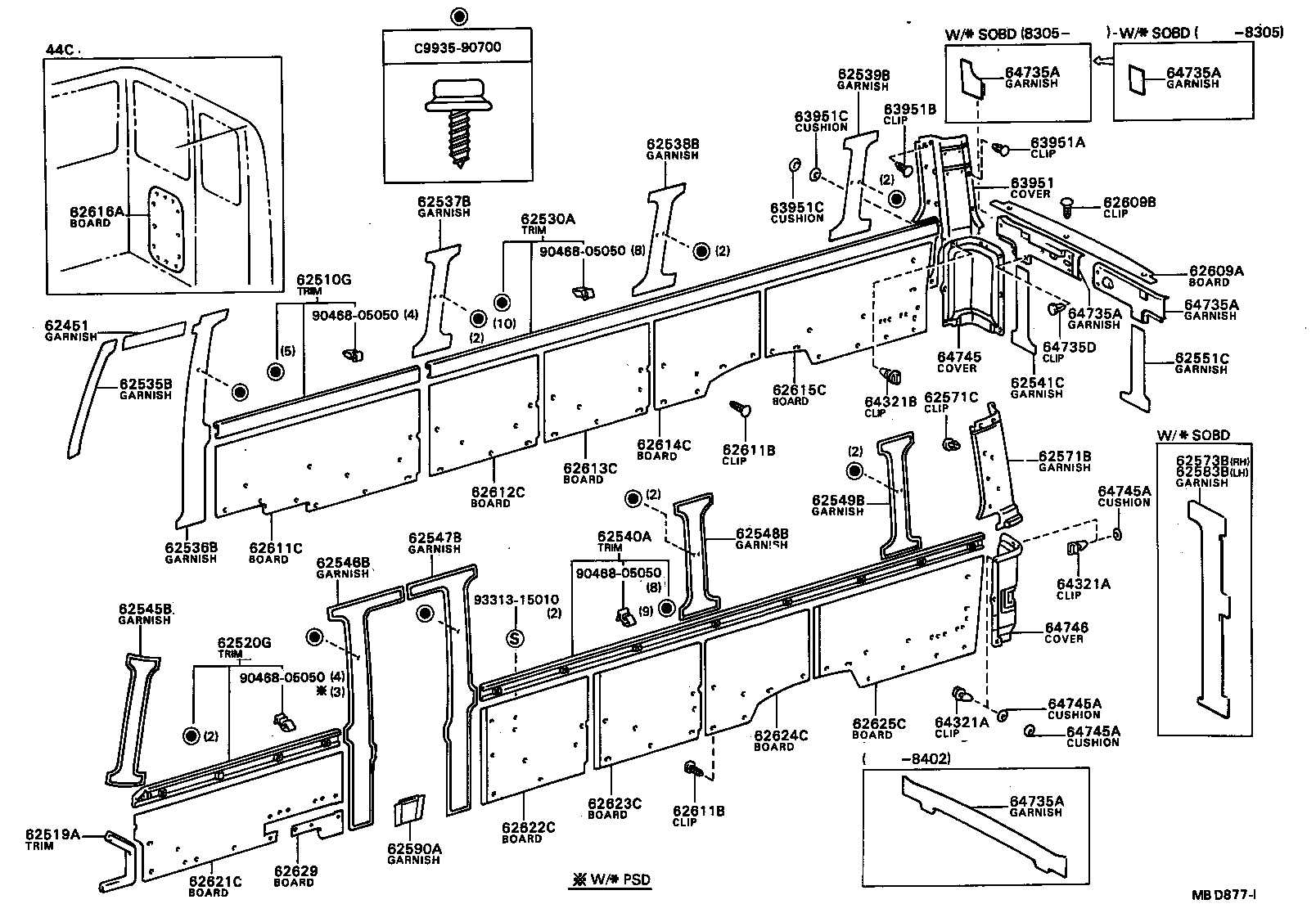 62625-90B06 BOARD, SIDE TRIM NO.4, LH product image