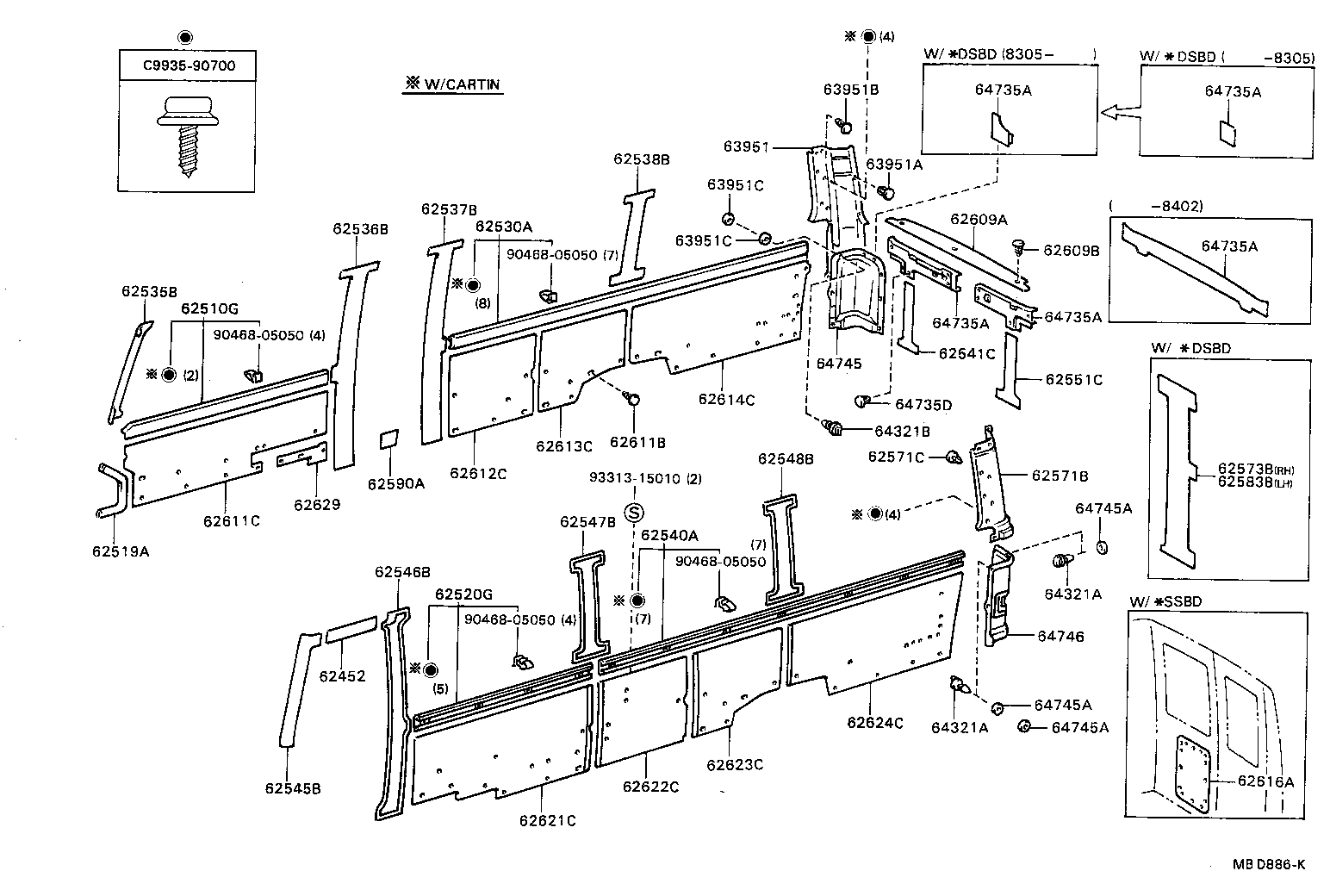 62625-90B09 BOARD, SIDE TRIM NO.4, LH product image