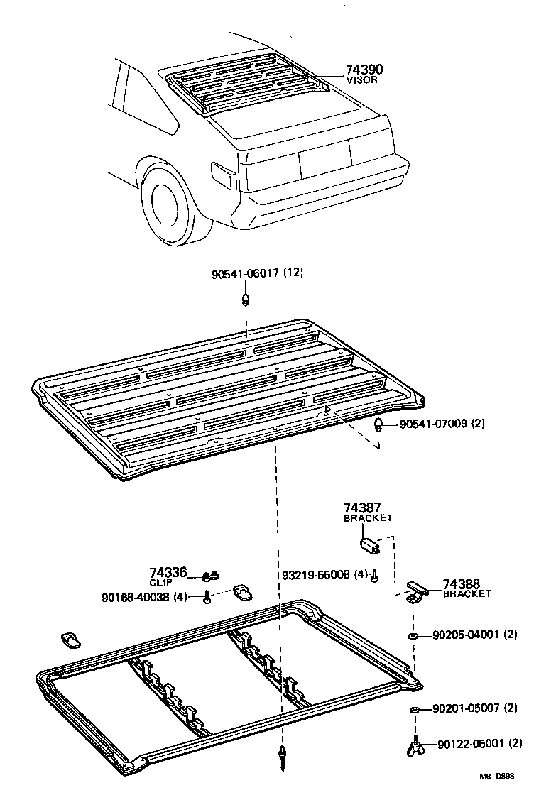 74336-14020 CLIP, VISOR ARM SET product image