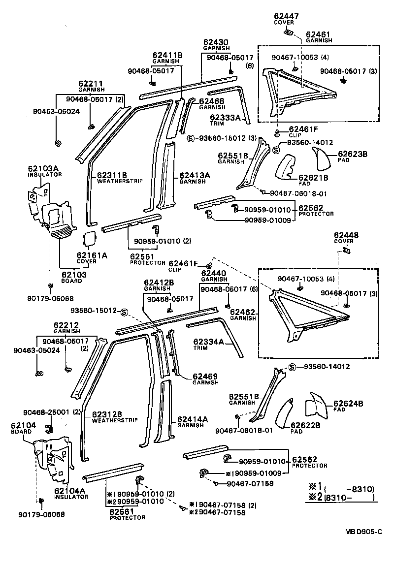 62480-32030-04 GARNISH, ROOF SIDE TRIM, LH product image