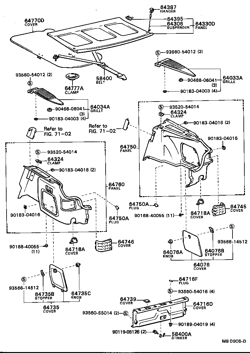 Toyota 64034-32010-04 GRILLE SUB-ASSY, REAR SPEAKER, LH