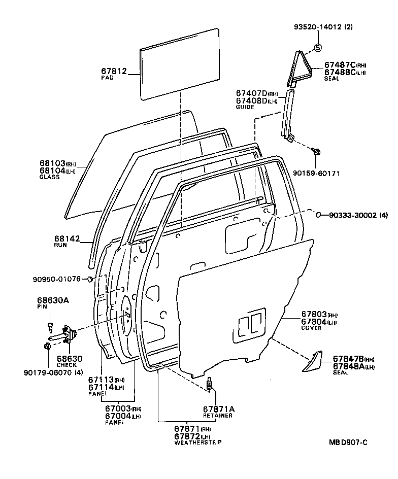 67004-32050 PANEL SUB-ASSY, REAR DOOR, LH product image
