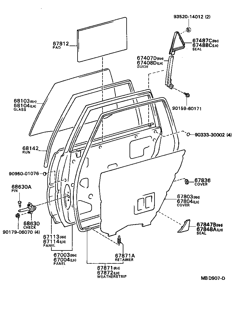 67003-32010 PANEL SUB-ASSY, REAR DOOR, RH product image