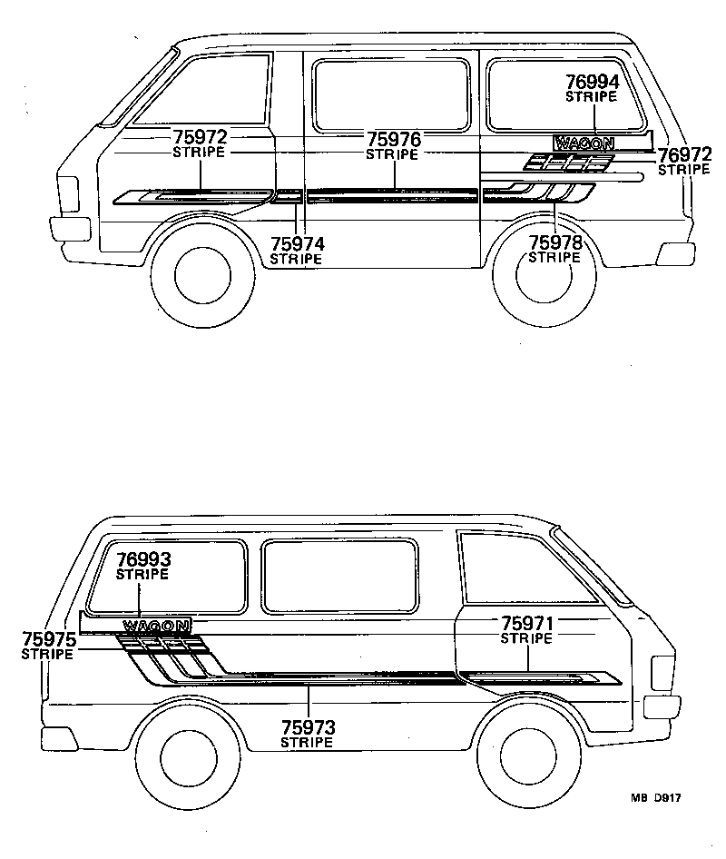 75984-95702 STRIPE, SIDE, LH NO.2(FOR LOWER) product image
