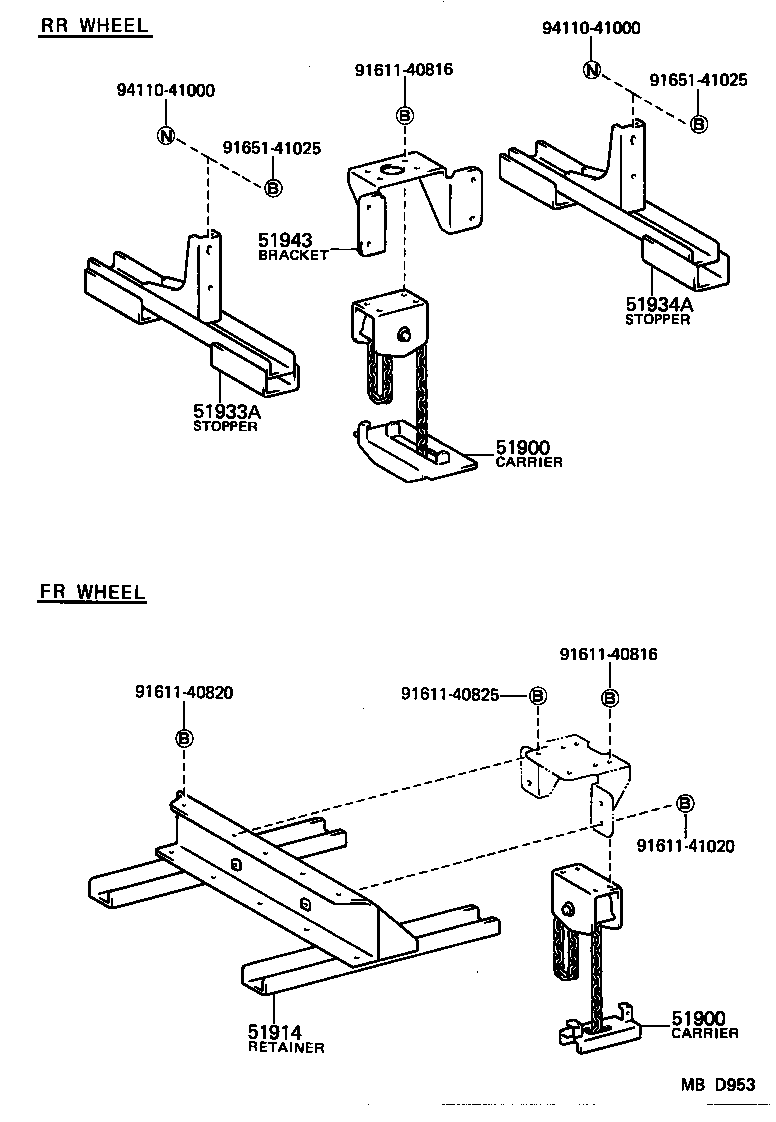 51944-26030 BRACKET, SPARE WHEEL CARRIER, NO.1 product image