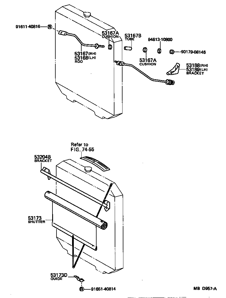 53016-26010 ROD, RADIATOR BRACE, RH product image